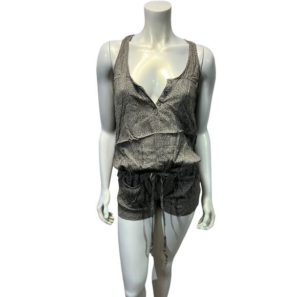 Guess Black & Silver Metallic Cheetah Print Sleeveless Romper - Y2K Party Style - Picture 8 of 8